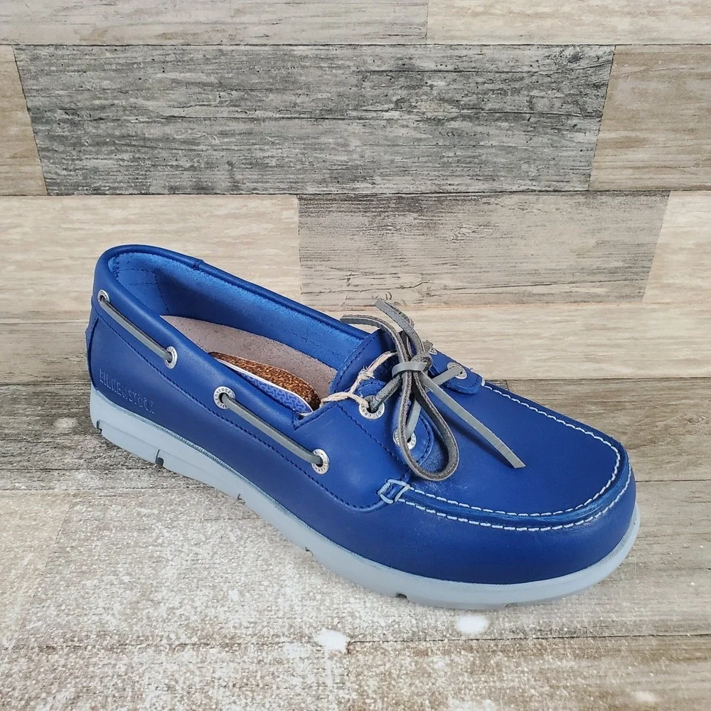 Birkenstock Tennessee Boat Shoes Womens Sz 10 EU 41 Regular Blue Leather Loafer